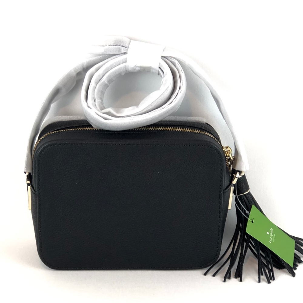 💞SOLD💞Kate Spade Naomi Black Camera Crossbody Tassel Bag - Picture 3 of 8